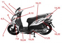 F21 - ΠΛΑΣΤΙΚΑ & ΑΥΤΟΚΟΛ. ΓΙΑ SR-150 N.C.G. 2014 ΜΑΤ ΓΚΡΙ ΑΝΟΙΧΤΟ (GY010U)